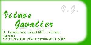 vilmos gavaller business card